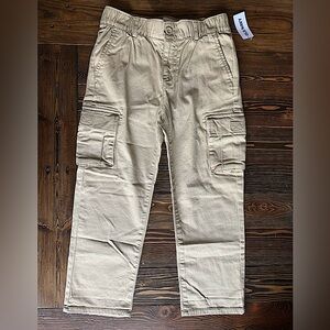 🆕 OLD NAVY • NWT boys built-in flex cargo taper pants pockets beige tan • small